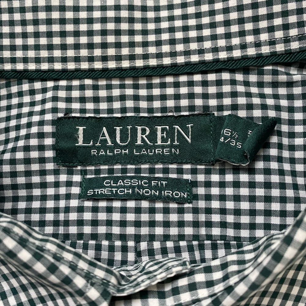 RALPH LAUREN | Cotton Button Down Classic Fit Stretch Shirt Size 16.5 34/35 - Picture 9 of 14